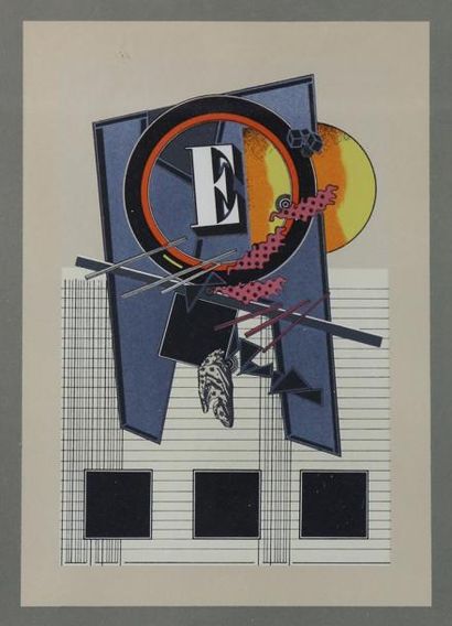 Alain LE YAOUANC (né en 1940) Composition abstraite Lithographie Signé en bas à droite...
