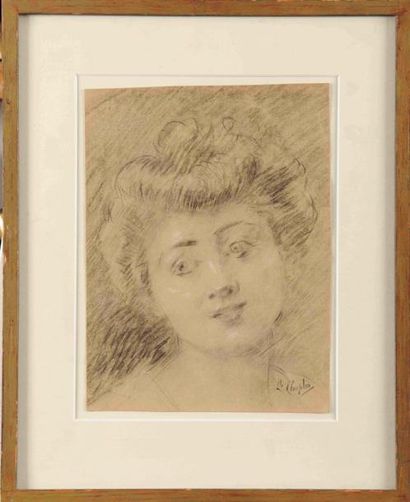 CHARLES JOSUAH CHAPLIN (1825-1891) Jeune femme Dessin 30,5 x 23 cm (12 x 9 in.) ...