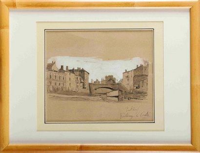 François Richard de MONTHOLON (1856-1940) Le Pont-Neuf, Fontenay-le-Comte, Vendée,...