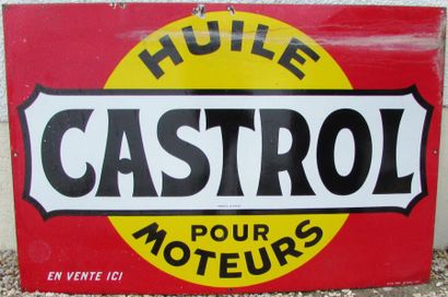 null Plaque émaillée Huile Castrol, 120 x 80 cm