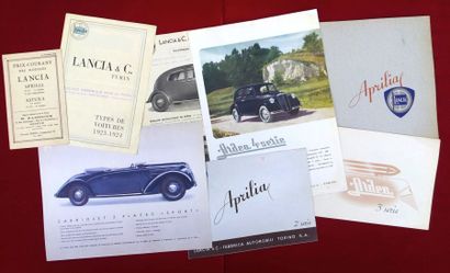 Lancia Bel ensemble comprenant sur l'APRILIA : une documentation 1938 (12p, français),...