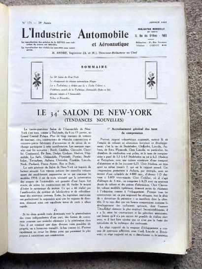L'INDUSTRIE AUTOMOBILE 1933 et 1934 : publication mensuelle, les années sont reliées...