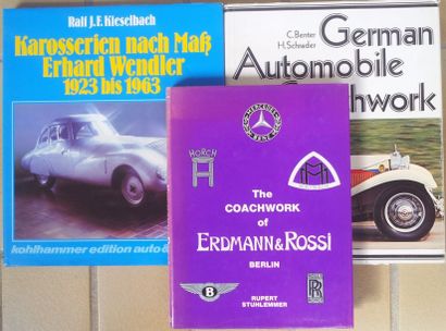 CARROSSIERS ALLEMANDS Lot de 3 livres sur les carrosseries Erdmann und Ross, Wendler...