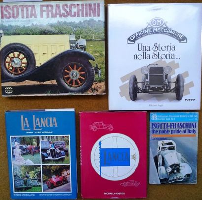 ISOTTA FRASCHINI, LANCIA, OM lot de 4 livres dont le Lancia de "Frostick", on y ajoute...