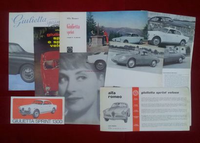 Alfa Romeo Giulietta SPRINT : bel ensemble comprenant 10 documentations dont Sprint...