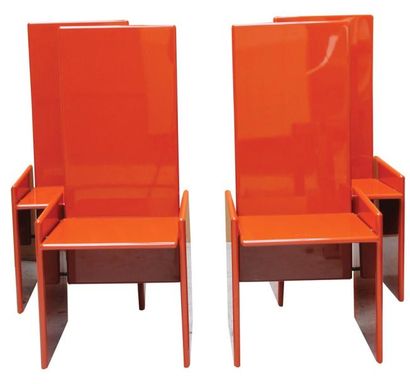 TAKAHAMA Kazuhide (né en 1930) Suite de quatre chaises modèle «Kazuki», structure...