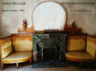 Emile MULLER (1823-1889) céramiste Edouard NAVELLIER (1865-1944) sculpteur Exceptionnel...