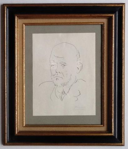 Pablo Picasso (d'après ) Portrait de Vollard III, 1937 Lithographie signé dans la...