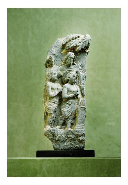 Gandhara 2/4ème siècle. Fragment de bas relief...