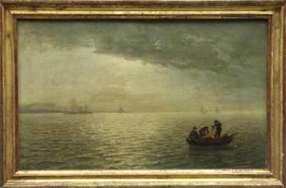 Richard FRESENIUS (1844-1903) Scène de pêche Huile sur toile signée en bas à gauche...