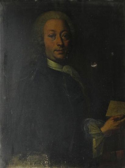 Ecole ALLEMANDE du XVIIIème siècle Portrait d'homme de qualité Huile sur toile (accidents)...