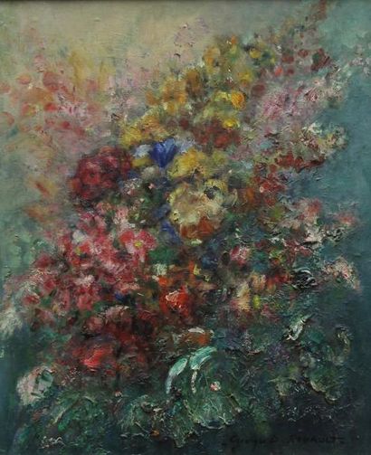 Georges-Dominique ROUAULT (1904-2002) Bouquet de fleurs Huile sur toile signée en...