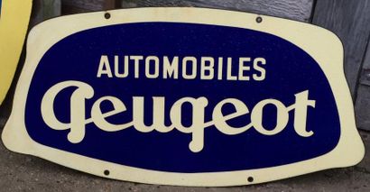 null Plaque émaillée «Automobiles Peugeot», double face, Emaillerie alsacienne S...