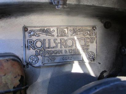 1938 ROLLS-ROYCE 25/30 PAR HOOPER Châssis n°GGR2 
Moteur N° V28M
 Boîte manuelle...