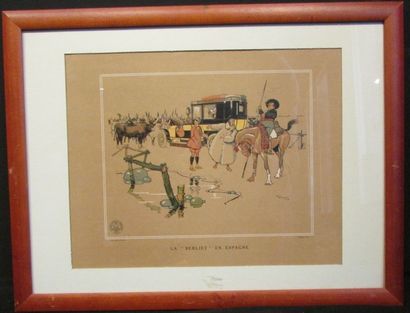  Lot de 2 illustrations de René Vincent pour Berliet : «Nurnberg» et «La Berliet...