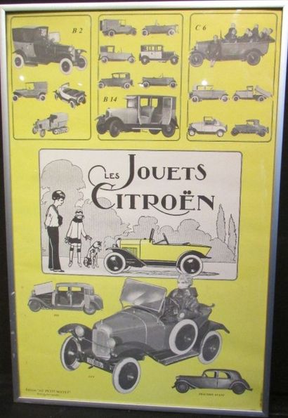 null Lot Citroën comprenant une publicité d'époque représentant la voiture de livraison,...