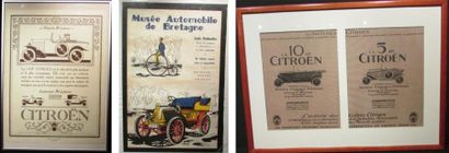 null Lot comprenant l'affiche du Musée de Bretagne de Louis Desbordes; Les voitures...