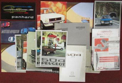 null Lot de catalogues Peugeot, Panhard et Matra Sport