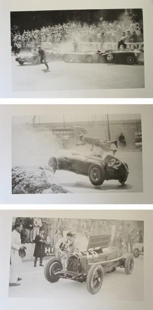 null Lot de 3 photographies d'automobiles en course au grand prix de Monaco, 51 x...