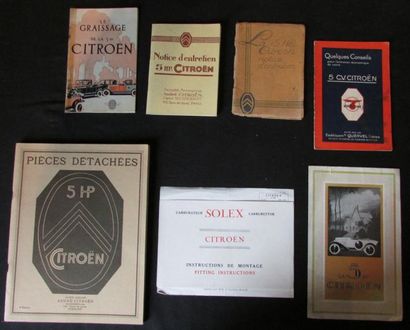 null 5HP CITROEN: -5HP CITROEN: Un ensemble comprenant le catalogue des pièces détachées...