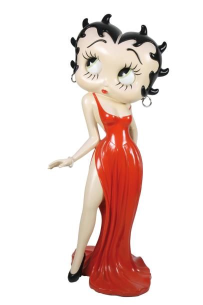 Anonyme - Circa 2000 Betty Boop Grand sujet décorative en résine laquée 2008 - Fleischer...