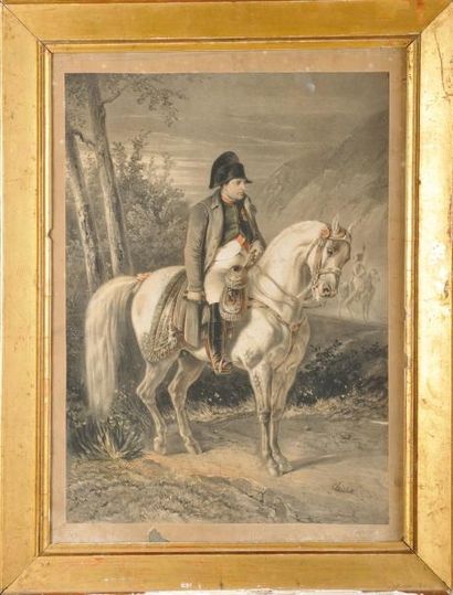 CHARLET, d'après «L'Empereur Napoléon Ier à cheval en uniforme des chasseurs à cheval...