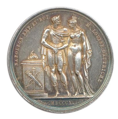 null Napoléon Ier mariage avec marie Louise à Paris 1810. Les deux têtes accolées...