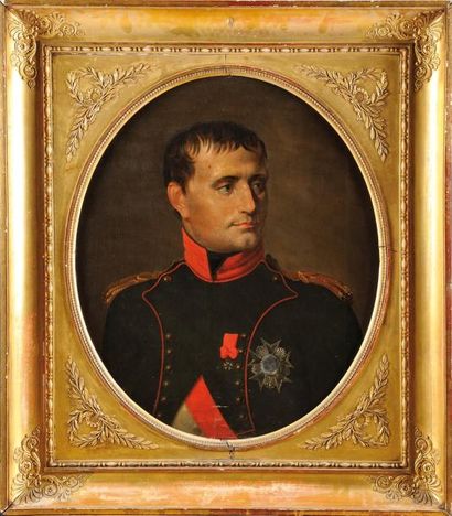 Martin DROLLING (1752-1817) Ecole de «Portrait en buste de Napoléon 1er en uniforme...