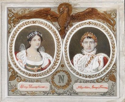 null L'Empereur Napoléon 1er et l'impératrice Joséphine en grands costumes de Sacre...