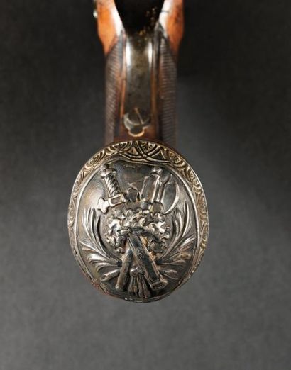 null RARE PAIRE DE PISTOLETS D'OFFICIER D'ETAT-MAJOR MODELE AN XII de «Boutet Manufacture...