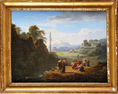 Jacques Antoine VALLIN (c.1760-1831) «Pluton avec six de ses disciples» Huile sur...