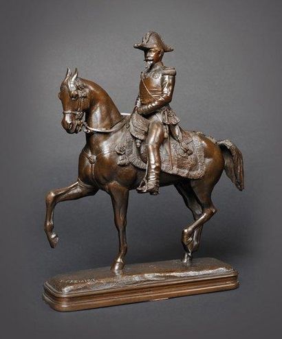 Emmanuel Fremiet (1824-1910) «L'Empereur Napoléon III à cheval, en grand uniforme...