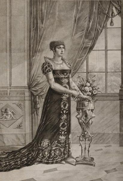BOSIO, d'après «Marie Anne Eliza Soeur de Napoléon le Grand» Gravure par Ambrosi...