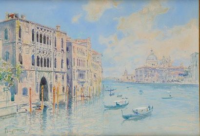 Pietro SCOPETTA (1863-1920) Vue de Venise Aquarelle Signé en bas à gauche 24 x 35...