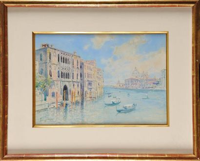 Pietro SCOPETTA (1863-1920) Vue de Venise Aquarelle Signé en bas à gauche 24 x 35...
