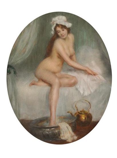 Pierre CARRIER-BELLEUSE (1851-1932/33) La Toilette Pastel Signé et daté 1908 en bas...