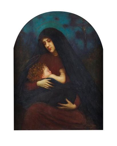 "Jean BÉRAUD (1849-1935) La Vierge Sur sa toile d'origine (F. Dupré) Signé et daté...