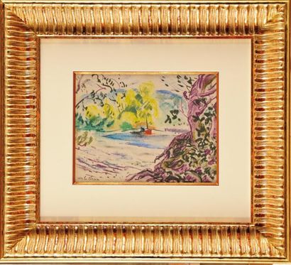 ALCIDE-MARIE LEBEAU (1873-1943) La pêche Pastel Signé en bas à gauche 23 x 30 cm...