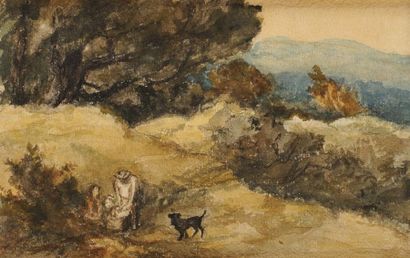 John Macallan SWAN (1847-1910) Promenade en forêt Aquarelle Signée et datée 1892...