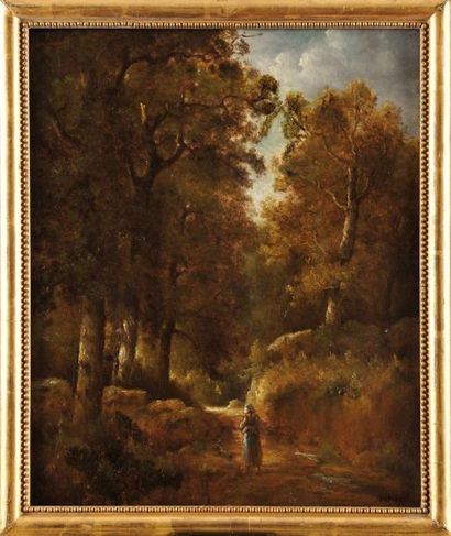 André Julien PRÉVOST (XIXè) Fontainebleau, Vallée de la Volle Sur sa toile d?origine...
