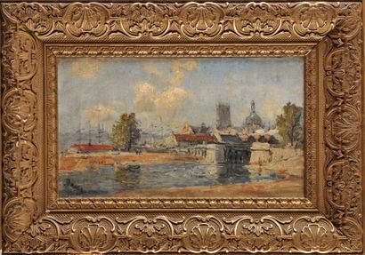 Frank Myers BOGGS (1855-1926) Le Port de Dieppe Sur sa toile d?origine Signé en bas...