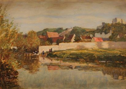 Charles BUSSON (1822-1908) Paysage près de Vendôme Sur sa toile d?origine Signé en...