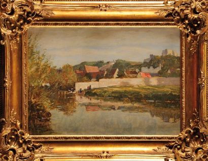 Charles BUSSON (1822-1908) Paysage près de Vendôme Sur sa toile d?origine Signé en...