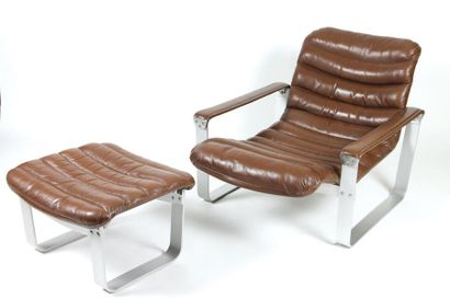 ILMARI LAPPALAINEN (XXe) Pulkka, modèle créé vers 1963. Chaise longue formée d'un...