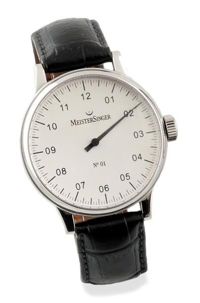 MEISTERSINGER Insolite montre Mono-aiguille de marque Meistersinger. Boitier rond...