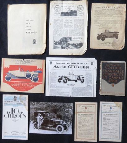 CITROËN  Catalogues, dépliants et photographies sur la Citroen 10 HP 1920-1921.