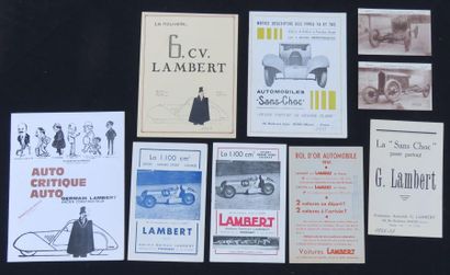 null Catalogues et publicités, ainsi que 2 cartes postales LAMBERT 