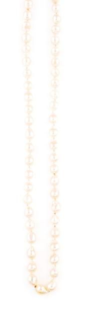 null Sautoir de perles baroques de couleur beige rosé. Poids brut: 102,2 g Longueur:...