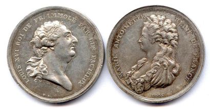 null Deux jetons en argent (Loos) Berlin : la mort de Louis XVI le 21 janvier 1793...