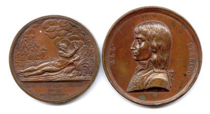 null Deux médailles en bronze 1797 : Passage du Tagliamento, prise de Trieste (Lavy)...